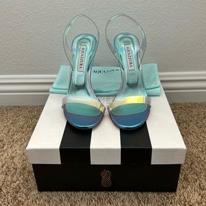 Aquazzura So Nude Plexi Sandal - 37 - NIB